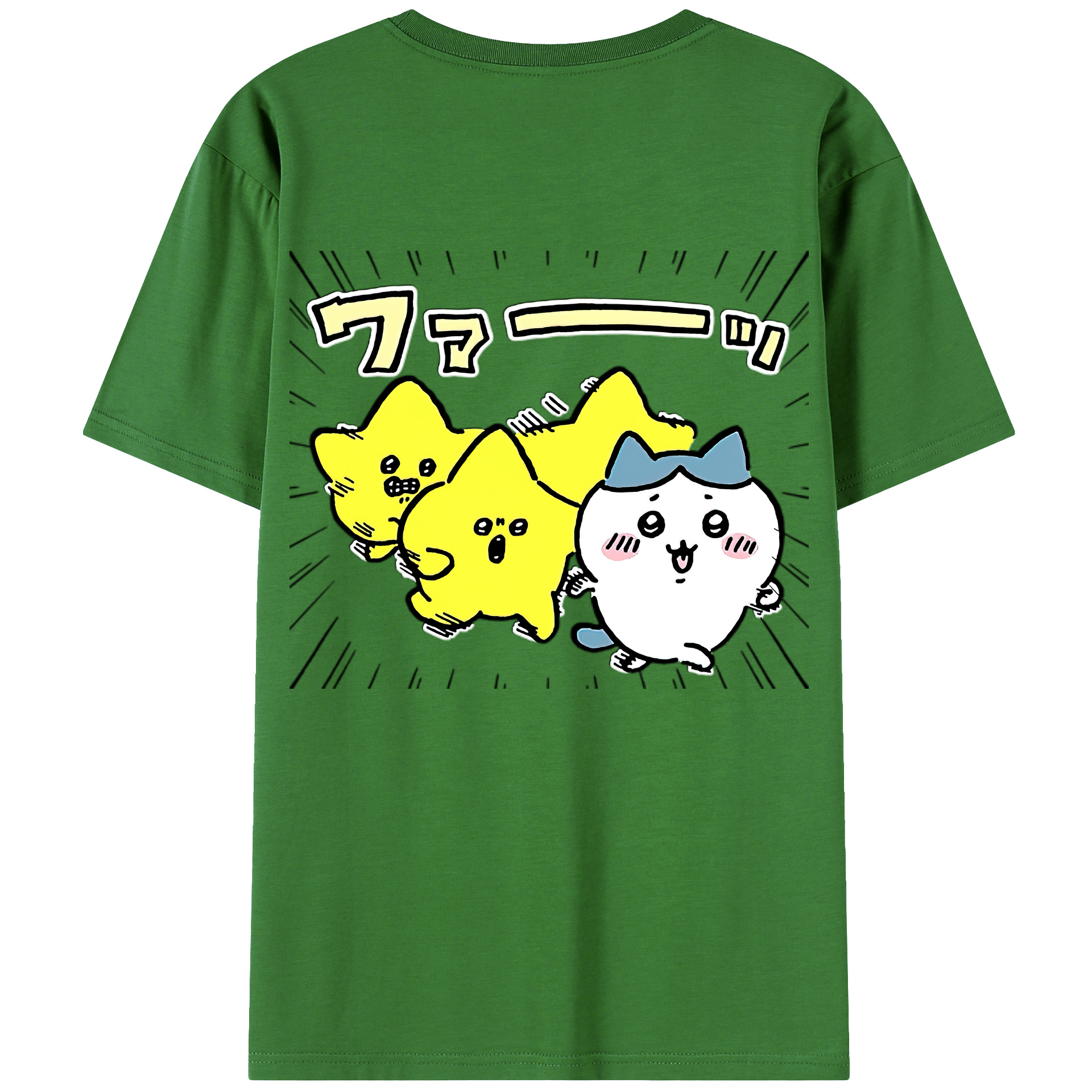 （画像用） ちいかわ 流れ星 Chii-kawa Shooting star レディース半袖Tシャツ(バックプリント)
